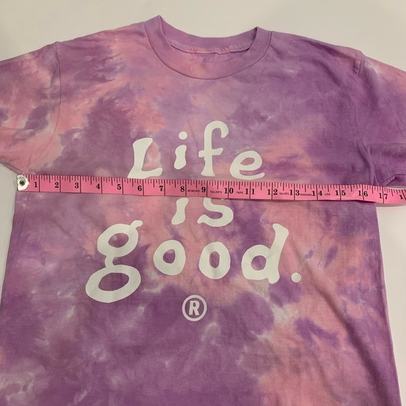 Life Is Good Women’s Tie Dye T-Shirt Size Small Pink Purple Short Sleeve Tee - Picture 6 of 6